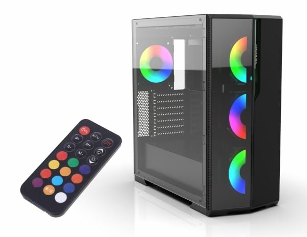 Inca EMG-17XN, Midi Tower, PC, Svart, ATX, micro ATX, Mini-ITX, ABS, Metall, Spela