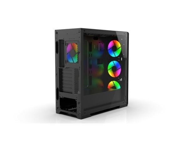 Inca EMG-17XN, Midi Tower, PC, Svart, ATX, Micro ATX, Mini-ITX, ABS, Metall, Spilling