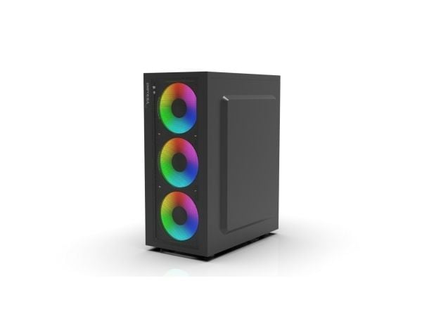 Inca EMG-15XN, Midi Tower, PC, Svart, ATX, Micro ATX, Mini-ATX, ABS, Metall, Spilling