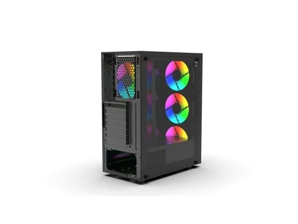 Inca EMG-15XN, Midi Tower, PC, Svart, ATX, Micro ATX, Mini-ATX, ABS, Metall, Spilling