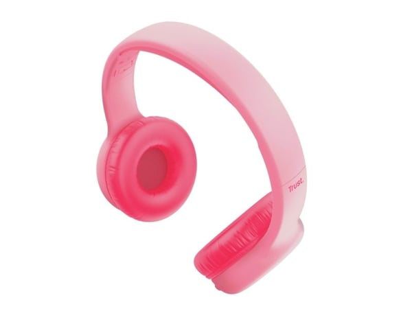 Trust Nouna - Hodetelefoner med mikrofon - on-ear - Bluetooth - trådløs, kablet - 3,5 mm jakk - rosa