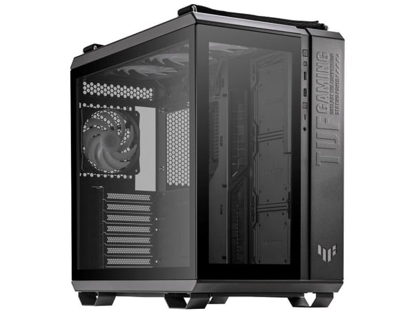 ASUS TUF Gaming GT502 Plus - Mid tower - ATX - sidepanel med vindu (herdet glass) - ingen strømforsyning - svart - USB/lyd