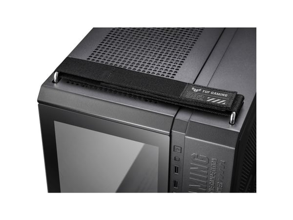 ASUS TUF Gaming GT502 Plus - Mid tower - ATX - sidepanel med vindu (herdet glass) - ingen strømforsyning - svart - USB/lyd