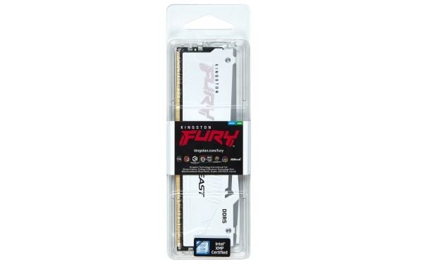 Kingston FURY Beast RGB - DDR5 - modul - 32 GB - DIMM 288-pin - 6400 MHz / PC5-51200 - CL32 - 1.4 V - ikke-bufret - on-die ECC - hvit