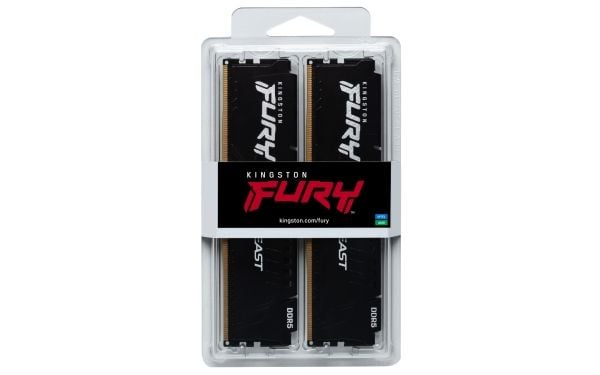 Kingston FURY Beast - DDR5 - sett - 64 GB: 2 x 32 GB - DIMM 288-pin - 6400 MHz / PC5-51200 - CL32 - 1.4 V - ikke-bufret - on-die ECC - svart