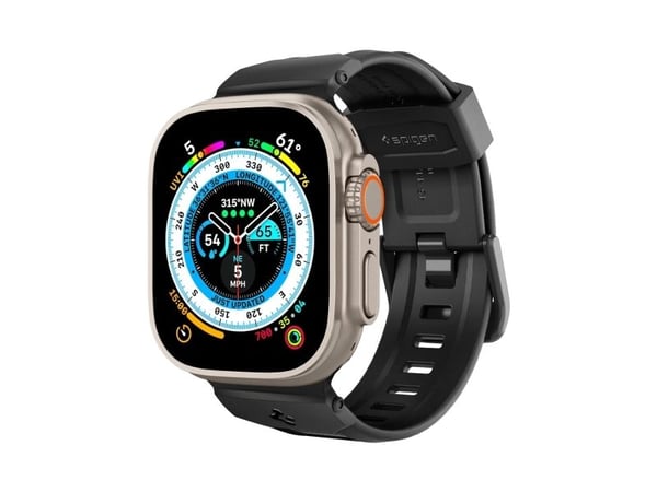 Spigen AMP07105, Band, Smartklokke, Svart, Apple, Apple Watch 49mm, 45mm, 44mm, 42mm, Termoplastisk polyuretan (TPU)