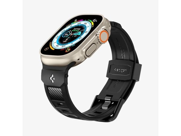 Spigen AMP07105, Band, Smartklokke, Svart, Apple, Apple Watch 49mm, 45mm, 44mm, 42mm, Termoplastisk polyuretan (TPU)