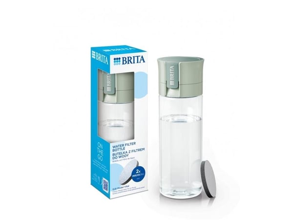 Brita Fill&Go, Veden suodatuspullo, 0,6 L, Sininen, Läpinäkyvä