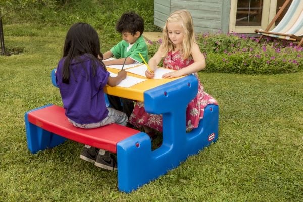 Little Tikes Large Picnic Table, Inne & Ute, Blå, Rød, Gult, 6 person(er), Plast, 3 år, 23 kg