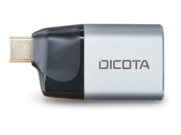 DICOTA D32046, USB Type-C, USB Type-C, mini DisplayPort, Handstik, musta, hopea, 40,8 mm, 11,5 mm