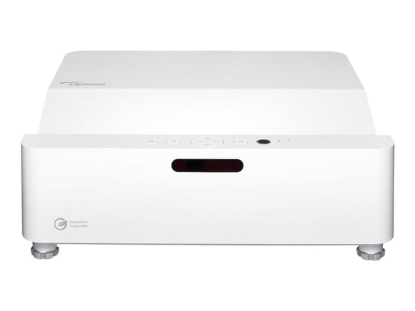 Optoma ZW410UST - DLP-projektori - laser - 3D - 4000 lumenia - WXGA (1280 x 800) - 16:10 - 720p - ultra short throw-objektiivi - valkoinen