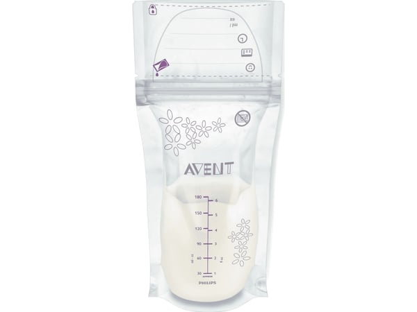 Philips AVENT SCF603/25 Förvaringspåsar för bröstmjölk, Kina, Polyetentereftalat (PET), 180 ml, 25 styck, 99 mm, 256 mm