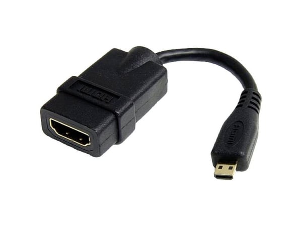 StarTech.com HDMI to micro HDMI 5in High Speed Adapter - HDMI-adapter - 19 pin micro HDMI Type D hann til HDMI hunn - skjermet - svart