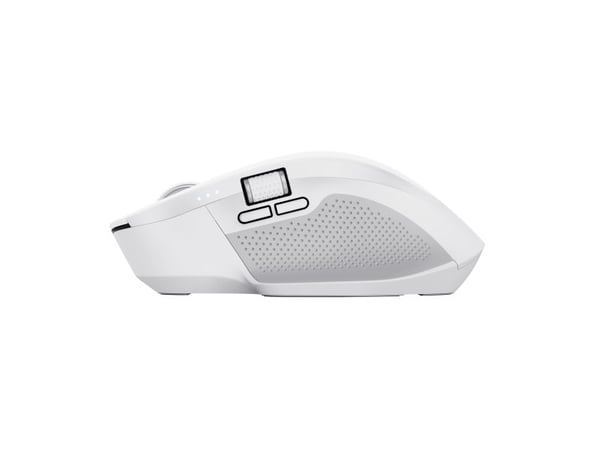 Trust Ozaa+ - Mus - multienhet - høyrehendt - optisk - 6 knapper - trådløs - 2.4 GHz, Bluetooth - USB trådløs mottaker - hvit