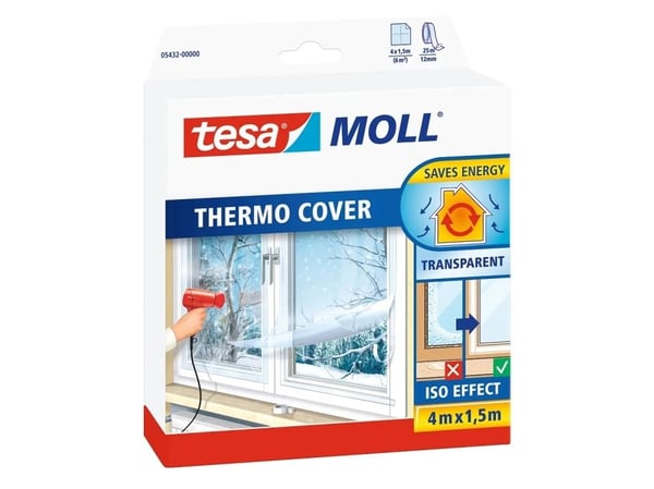 TESA 05432-00000-02, Itseliimautuva, Polyeteenitereftalaatti, Polyeteeni (PE), Lämmön hallinta, Läpinäkyvä, 1500 mm, 4000 mm
