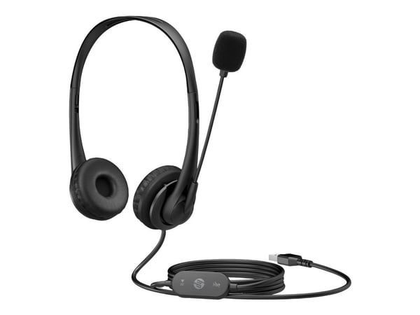 HP G2 - Hodesett - on-ear - kablet - USB - skyggesvart