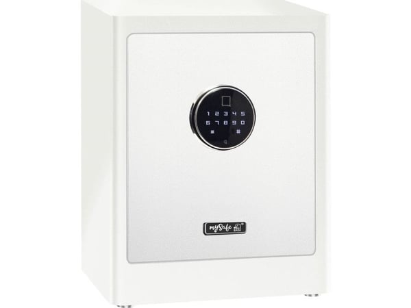 BASI mySafe Premium 450, Fristående kassaskåp, Vit, Elektronisk, Kod, Fingeravtrycksläsare, Vägg, 1 galler, Batteri