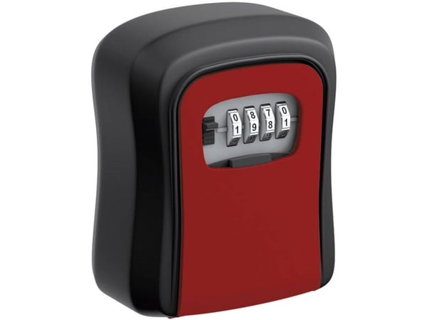 BASI SSZ 200, Veggmonterbar safe, Sort, Rød, Kombinasjonslås, Aluminium, Vegg, Nøkkel