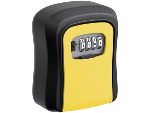 BASI SSZ 200, Veggmonterbar safe, Sort, Gult, Kombinasjonslås, Aluminium, Vegg, Nøkkel