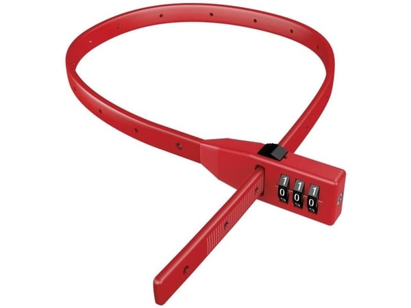 BASI 6990-0310-ROT, Kabellås, Rød, Metall, Plast, Tresifret kombinasjon, 10 mm, 530 mm