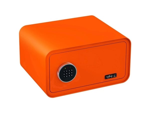 BASI mySafe 430, Frittstående safe, Oransje, Kode, Elektronisk, Vegg, Batteri, AA