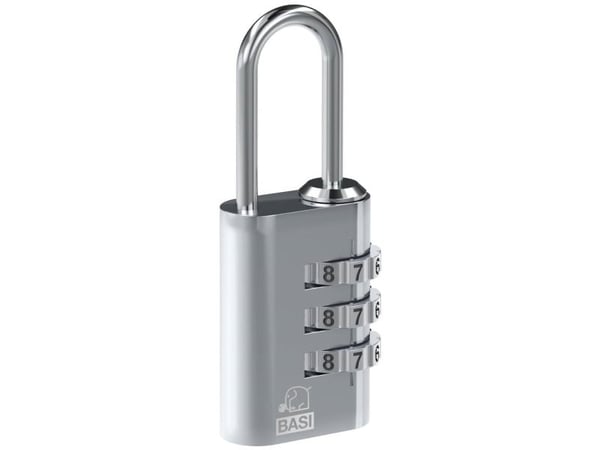 BASI 6170-4000-SILB, Tradisjonell, Kombinasjonslås, Sølv, Aluminium, U-formet, 3 sifre