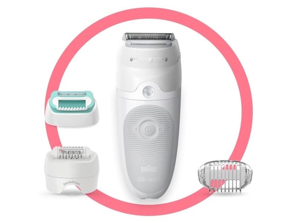 Braun Silk-épil 5 81770430, Hvit, 28 pinsetter, MicroGrip, Barbering, Tyskland, Batteri