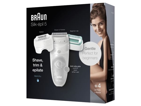 Braun Silk-épil 5 81770430, Hvit, 28 pinsetter, MicroGrip, Barbering, Tyskland, Batteri