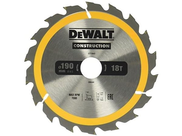 Dewalt pyörösaha 190x30mmx18z - DT1943-QZ - DT1943-QZ