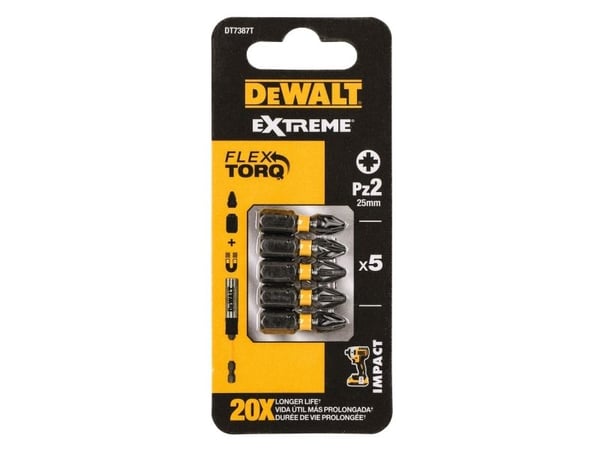 Dewalt iskevät ruuvimeisselit Pzx25mm Torsion 5 kpl (DT7387T-QZ)