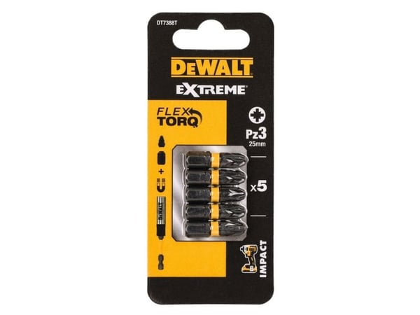 Dewalt Torsion iskevät ruuvimeisselit Pz3 x 25 mm 5kpl (DT7388T-QZ)