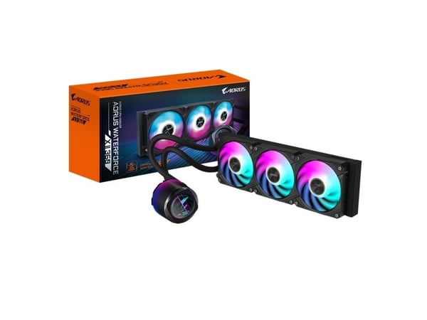 AORUS WATERFORCE X II 360 - Væskekjølesystem for prosessor - (for: AM4, TR4, LGA1200, LGA1700, AM5, LGA115x Socket, sTR5) - kobbersokkel - 120 mm
