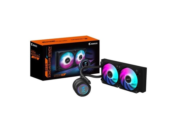 AORUS WATERFORCE II 240 - Væskekjølesystem for prosessor - (for: AM4, LGA1200, LGA1700, AM5, LGA115x Socket) - kobbersokkel - 120 mm
