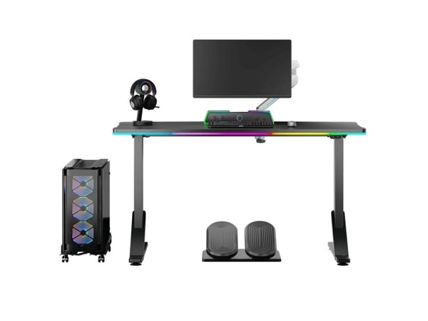 Ultradesk Iron, Rett, Rektangulær form, Spilling, Sort, Sort, Sort