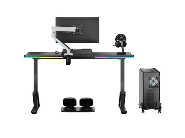 Ultradesk Iron, Rett, Rektangulær form, Spilling, Sort, Sort, Sort