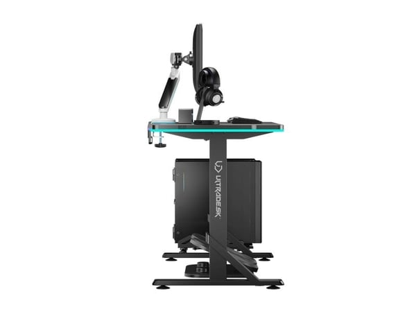 Ultradesk Iron, Rett, Rektangulær form, Spilling, Sort, Sort, Sort