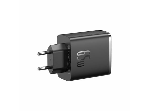 Baseus laturi Baseus OS-Cube Pro 2xUSB-C + USB seinälaturi, 65W (musta)