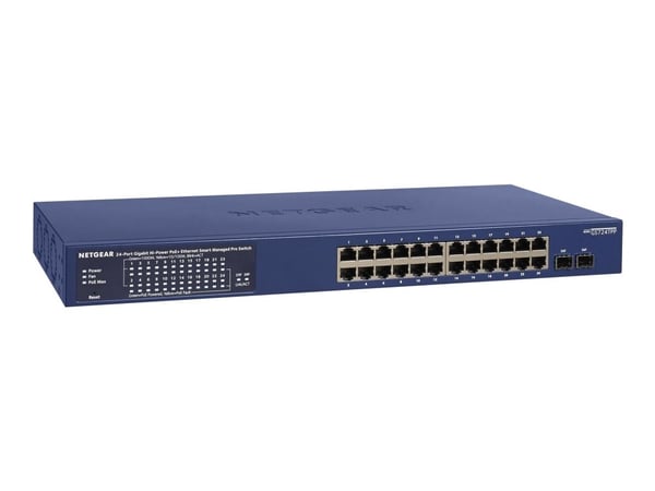 NETGEAR Smart GS724TPP - Switch - L3 Lite - smart - 24 x 10/100/1000 (PoE+) + 2 x Gigabit SFP - stasjonær, rackmonterbar - PoE+ (380 W)