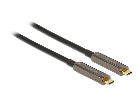 Delock - USB-kabel - USB-C (hann) til USB-C (hann) - USB 3.2 Gen 1 / DisplayPort 1.2 - 20 m - Active Optical Cable (AOC), støtte for 4K 60 Hz (3840...