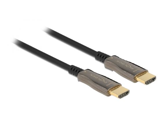 Delock - Høyhastighets HDMI-kabel - HDMI hann til HDMI hann - 20,0 m - Svart - Aktiv optisk kabel (AOC), støtter 8K 60 Hz (7680 x 4320) (84038)