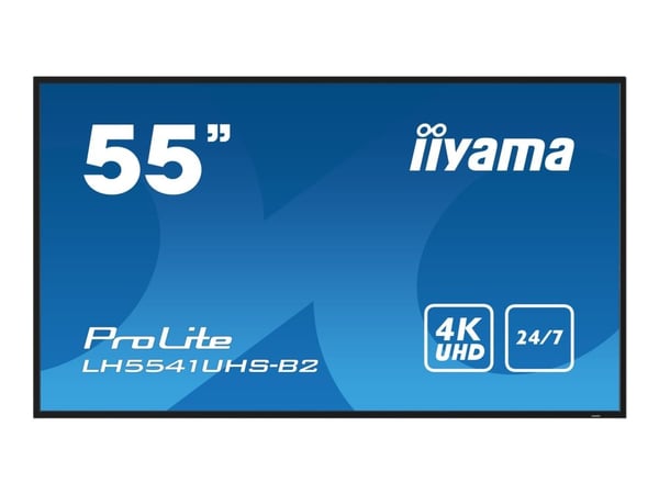 iiyama ProLite LH5541UHS-B2 - 55" Diagonalklasse (54.6" synlig) LED-bakgrunnsbelyst LCD-skjerm - intelligent skilting - 4K UHD (2160p) 3840 x 2160 ...