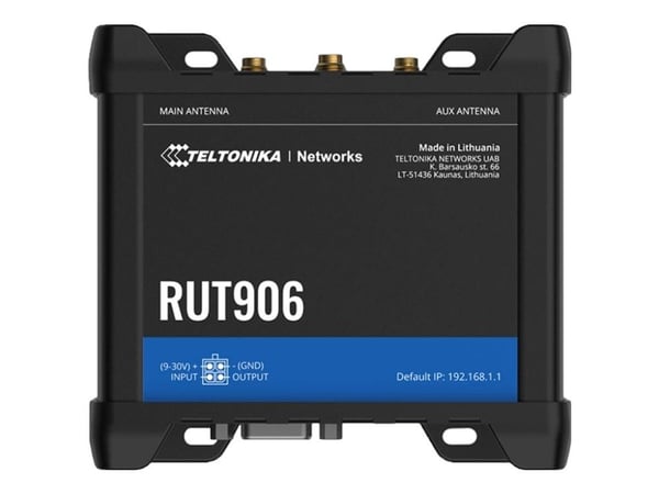 Teltonika RUT906 - Trådløs ruter - WWAN 3-portssvitsj - RS-232, RS-485 2,4 GHz - 4G, 2G, 3G - DIN-skinnemonterbar