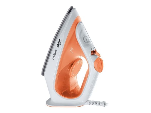 Braun TexStyle 1 SI1009OR, Höyrysilitysrauta, Tarttumaton pohjalevy, 1,9 m, 25 g/min, Oranssi, Valkoinen, 120 g/min
