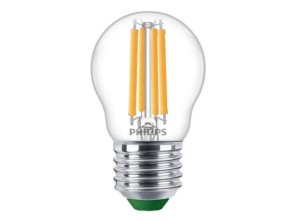 Philips - LED-glödlampa med filament - form: P45 - klar finish - E27 - 2.3 W (motsvarande 40 W) - klass A - varmt vitt ljus - 2700 K