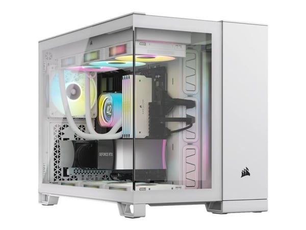 CORSAIR 2500X - Mid tower - micro ATX - sidepanel med vindu (herdet glass) - ingen strømforsyning (ATX) - hvit - USB/lyd