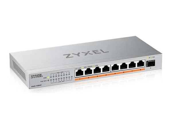 Zyxel XMG-108HP, Hallitsematon, 2.5G Ethernet (100/1000/2500), Power over Ethernet -tuki