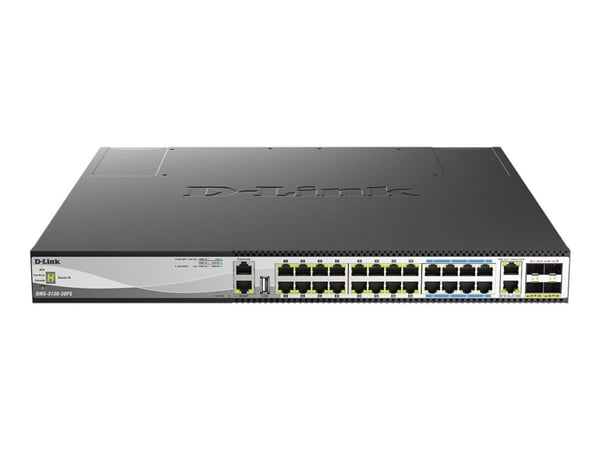 D-Link DMS-3130-30PS - Switch - multi-gigabit - L3 - Styrt - 16 x 100/1000/2.5G (PoE+) + 8 x 100/1000/2.5G/5G (PoE++) + 2 x 100/1000/2.5G/5G/10GBas...