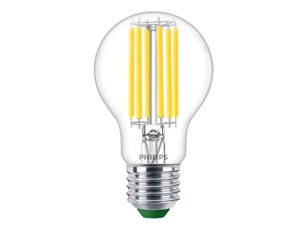 Philips - LED-filamentlyspære - form: A60 - klar finish - E27 - 5.2 W (ekvivalent 75 W) - klasse A - kjølilg hvitt lys - 4000 K
