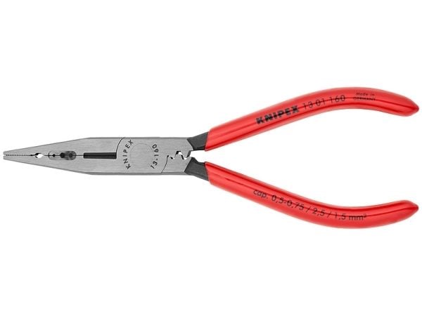 Knipex 13 01 160, Nåltänger, Kromvanadinstål, Plast, Röd, 160 mm, 112 g