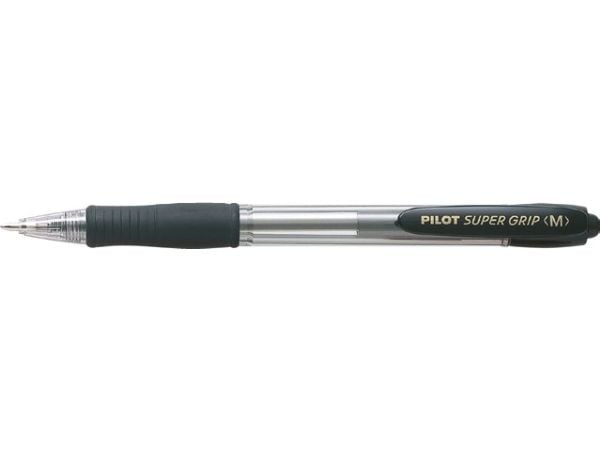 Pilot Super Grip Medium, Klips, Uttrykkbar kulepenn med hengefeste, Sort, 1 stykker, Medium